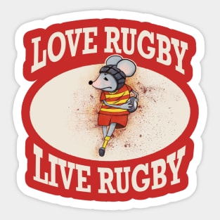 Live rugby, love rugby Sticker